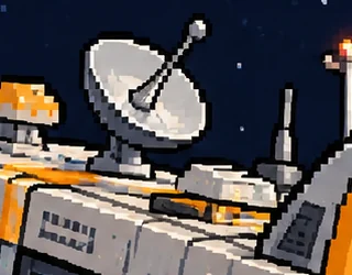 the dish on his back, pointed at earth, listening for requests